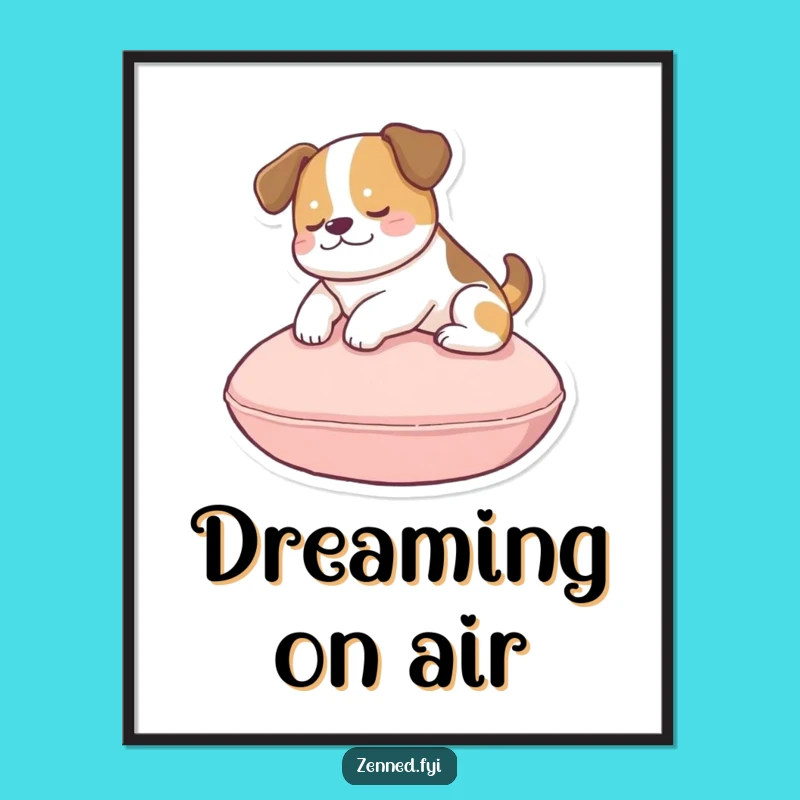 Funny Dog Cushion Digital Art Print: Instant Peace for Your Walls