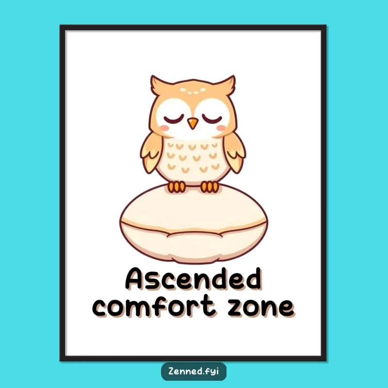 Funny Floating Owl Art Print - Instant Download, Whimsical Decor, Perfect Gift