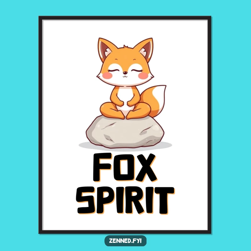 Funny Fox Meditation Digital Print: Instant Download for Peaceful Decor