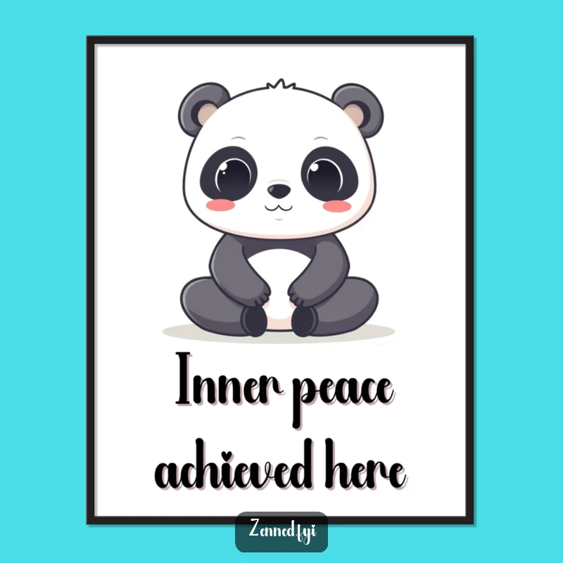 Funny Kawaii Panda Digital Art - Instant Zen Download for Peaceful Decor