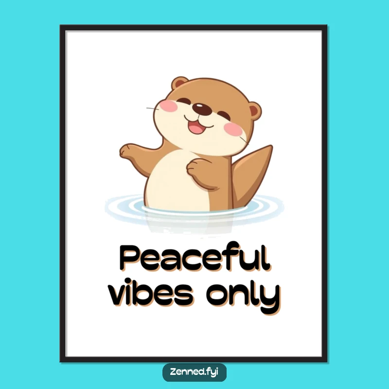 Funny Otter Digital Art Print: Delightful Floating Otter Instant Download, Gift Idea