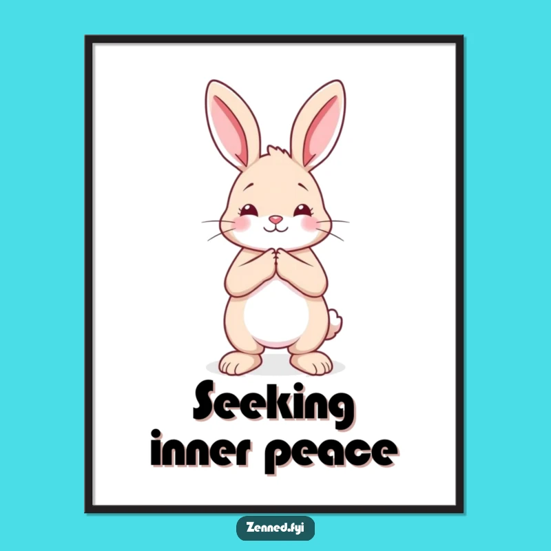 Funny Rabbit Digital Art - Calm Prayer Pose Print Gift