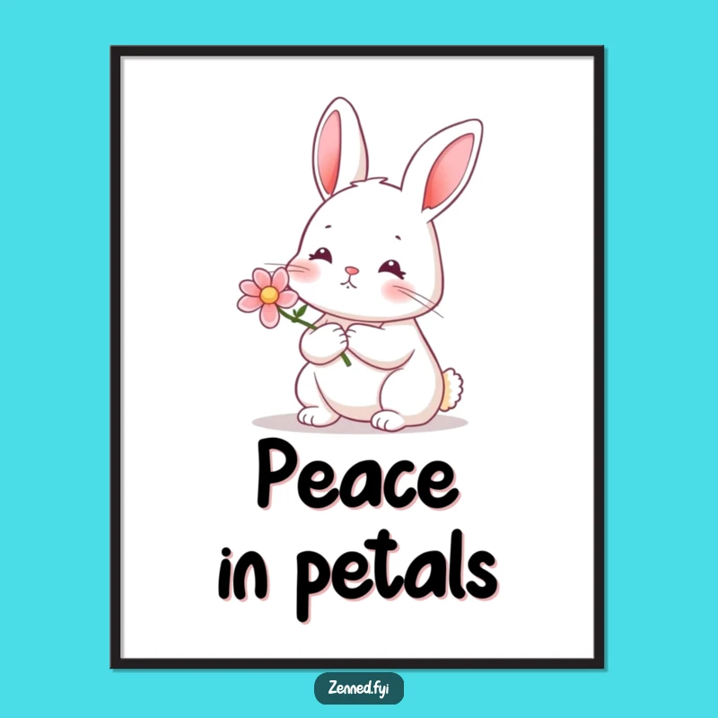 Funny Rabbit Flower Digital Art Print: Instant Nature for Your Walls