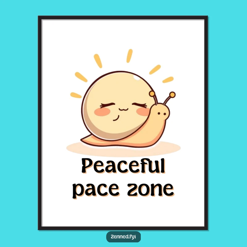 Funny Snail Calm Digital Art: Printable Peaceful Zen Decor Gift