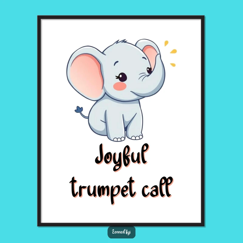 Funny Elephant Music Art Print - Hilarious Digital Gift for Walls
