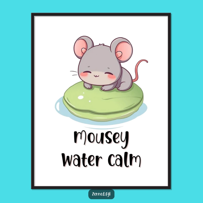 Instant Download Funny Grey Mouse Art - Printable Decor for a Peaceful Home