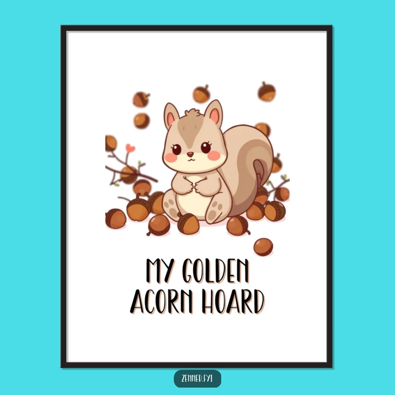 Funny Kawaii Squirrel Digital Art - Instant Playful Download for Whimsical Decor
