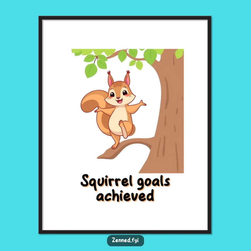 Funny Squirrel Yoga Digital Art - Cheerful Balance Decor for Lively Spaces