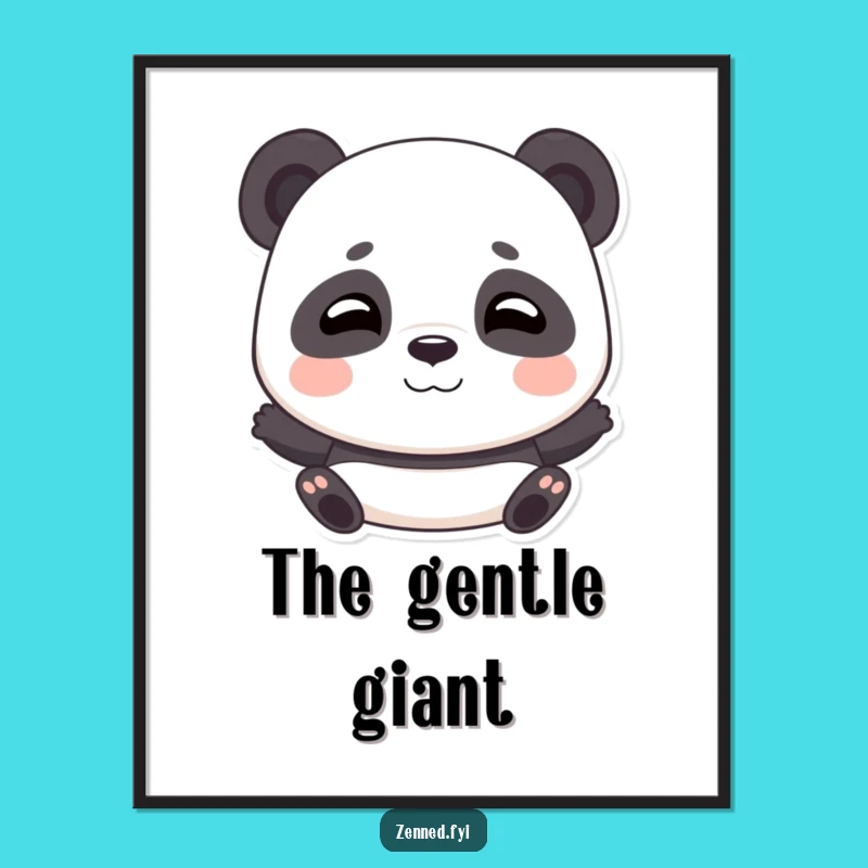 Funny Panda Breathing Digital Art: Instant Calm! A Wonderful Funny Gift!