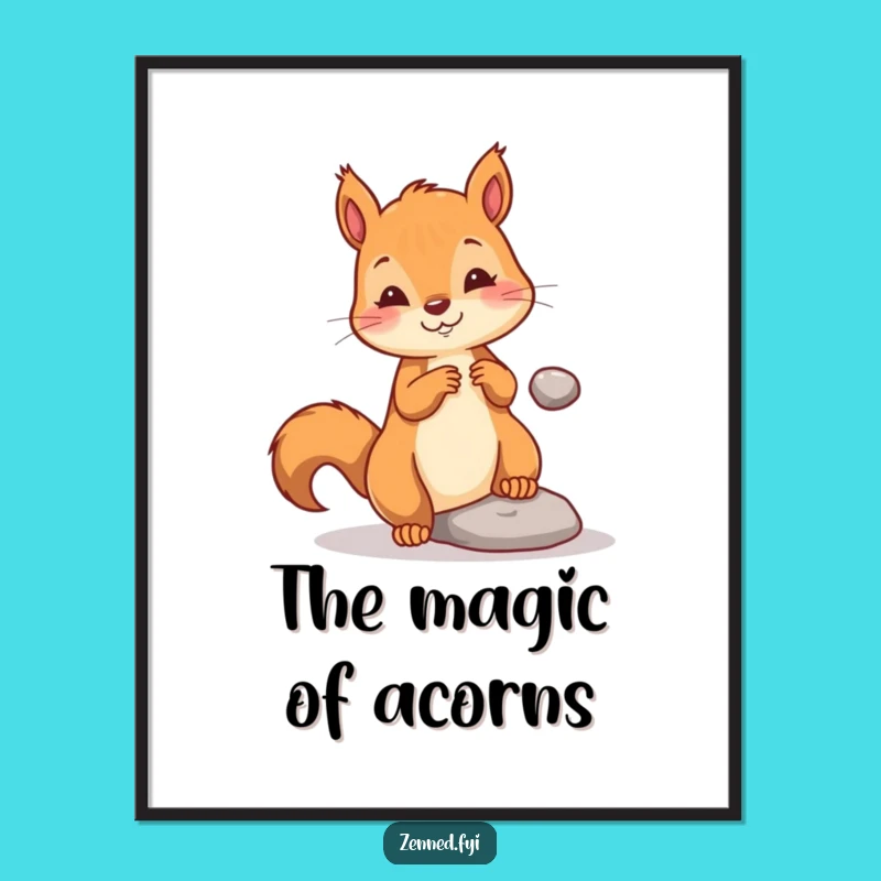 Funny Squirrel Magic Digital Print: Instant Whimsical Art Decor