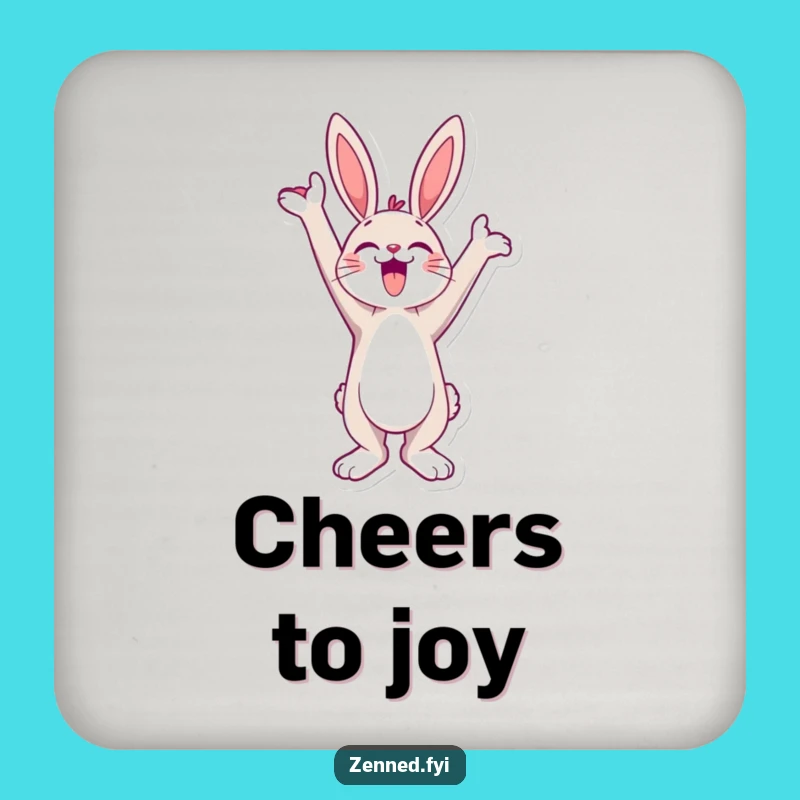 Funny Bunny Stretch Coaster: Jubilant Skyward Bound Joy Surface Gift