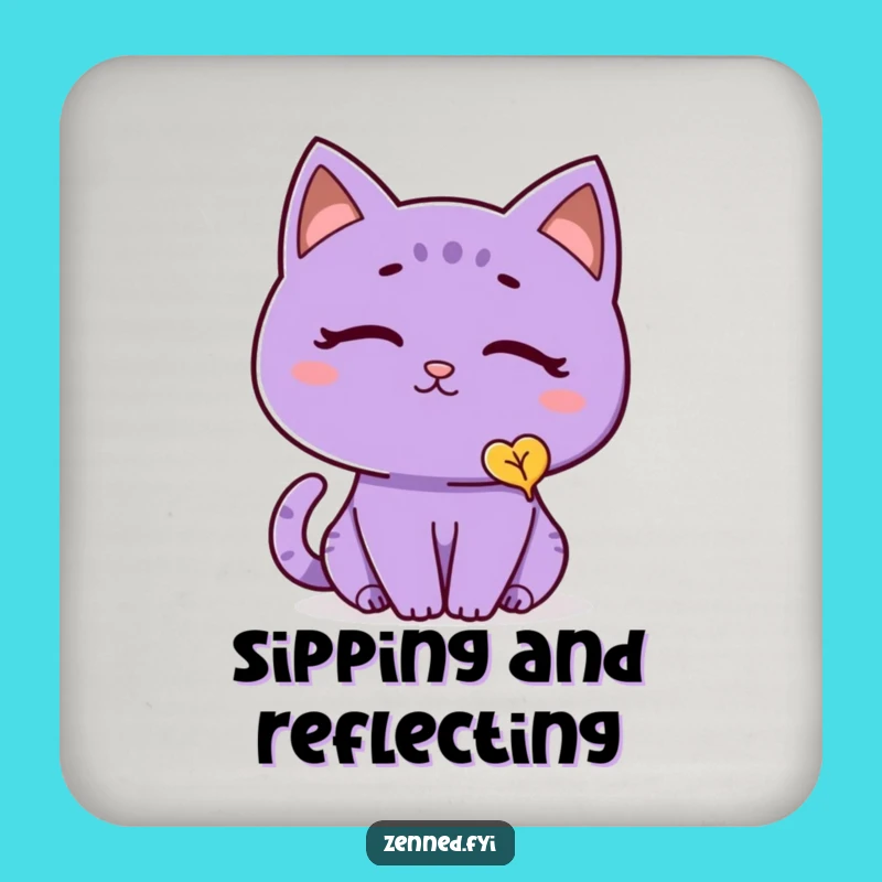 Funny Cat Leaf Coaster: Peaceful Feline Protection - Humorous Home Decor Gift