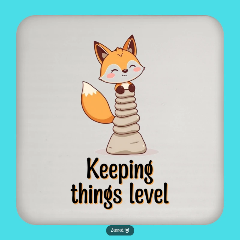 Funny Fox Cairn Coaster - Protect Surfaces with Zen, Perfect Gift
