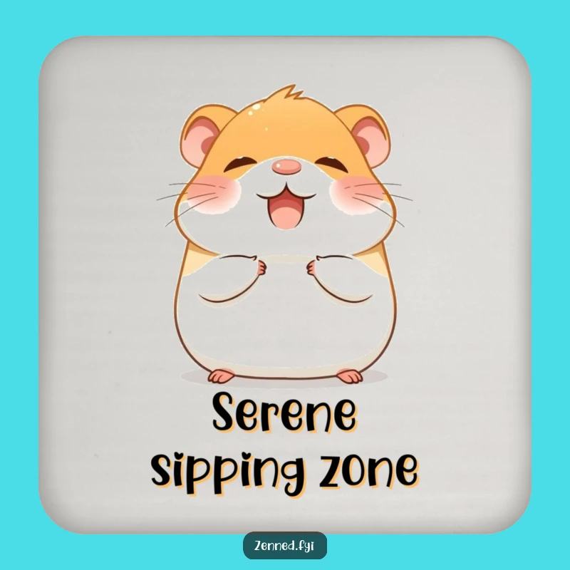 Funny Hamster Zen Coaster: Giggling Rodent Meditation Drink Accessory, Perfect Funny Gift