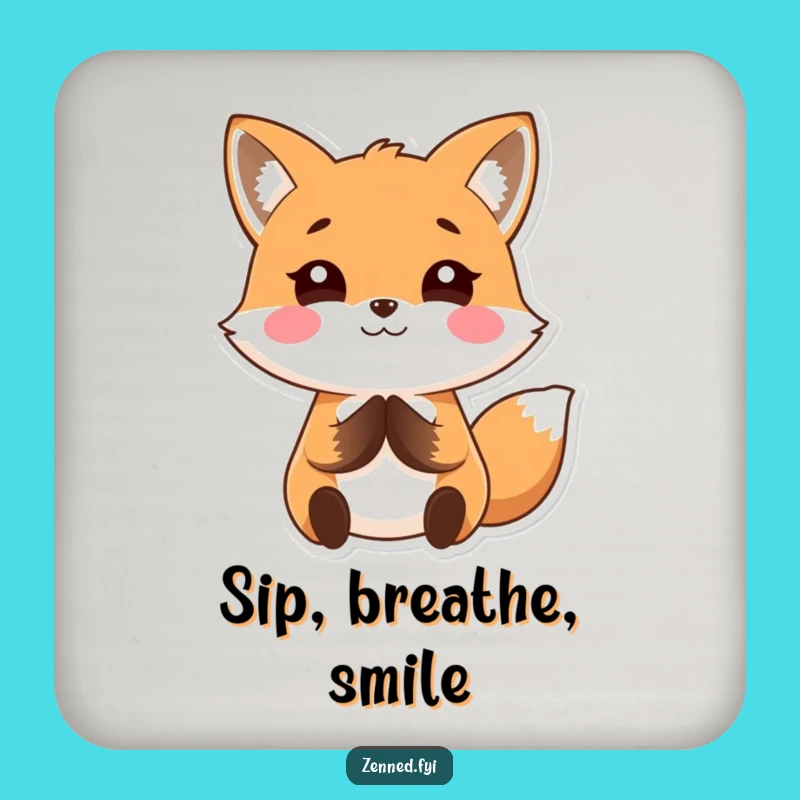 Funny Kawaii Fox Coaster Set: Calm Protection, Perfect Bar Funny Gift