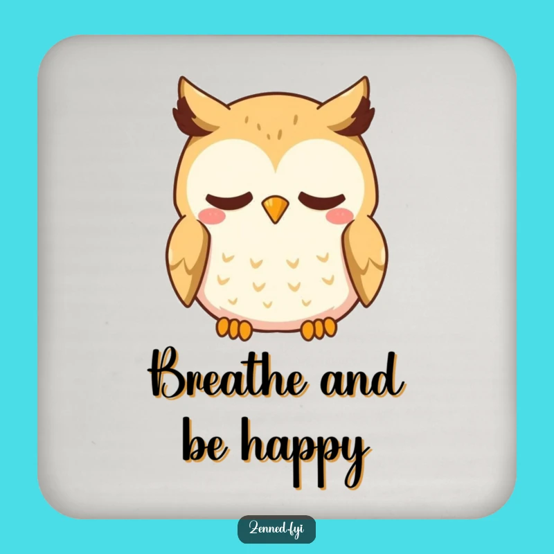 Funny Kawaii Owl Drink Coaster - Protect Surfaces with Calm Charm