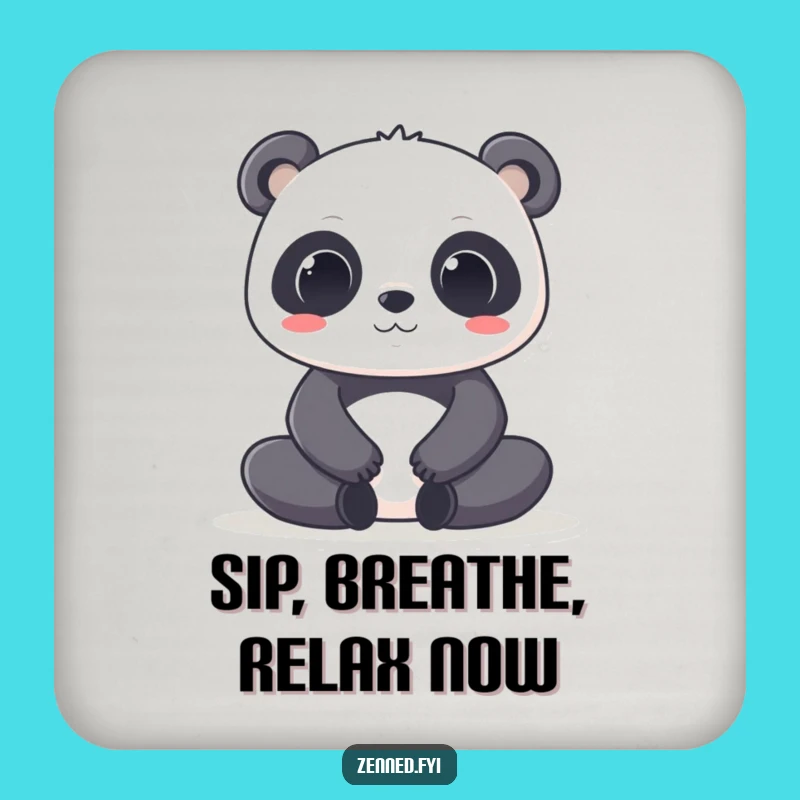 Funny Kawaii Panda Drink Coaster - Protect Surfaces with Zen Charm