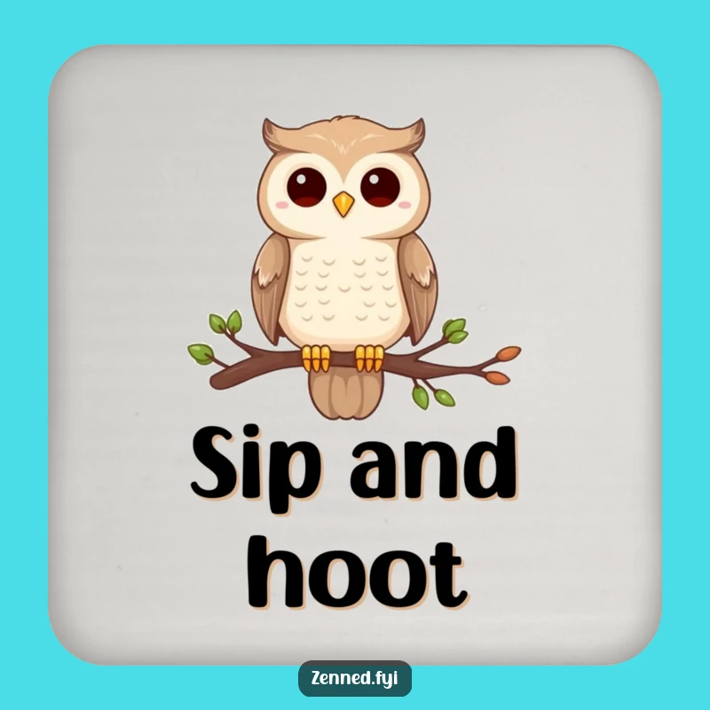 Funny Owl Zen Coaster: Stillness Protection with Wise, Centered Charm