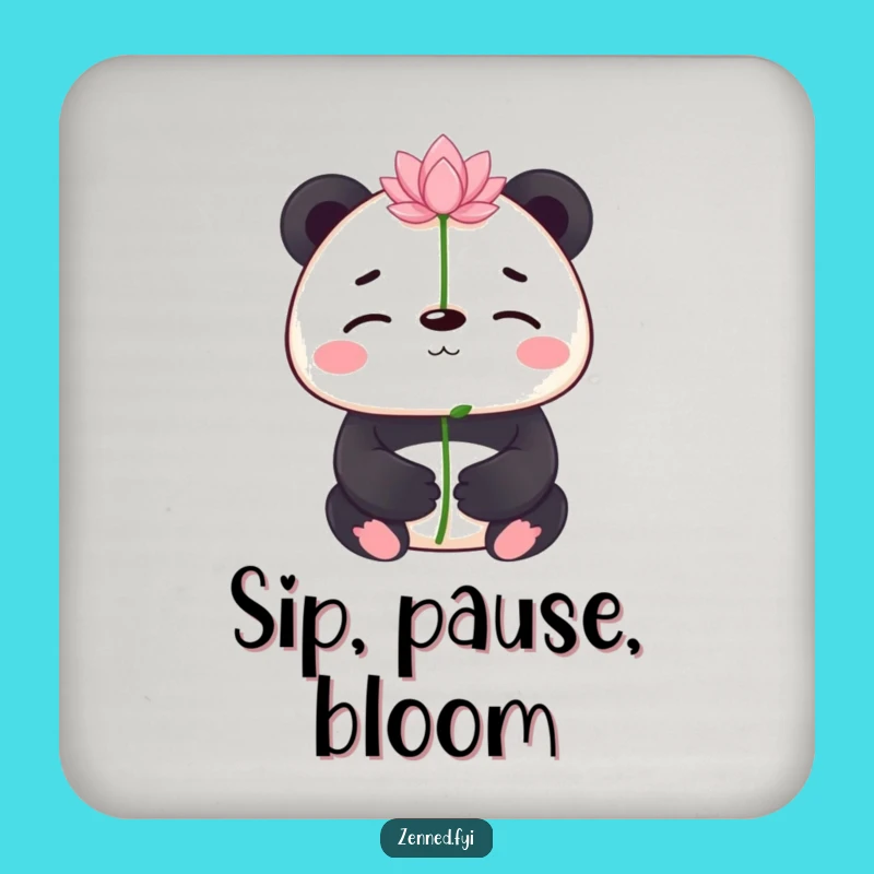 Funny Panda Lotus Coaster: Protect Surfaces with Serene Humor