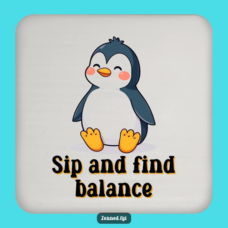 Funny Penguin Zen Coasters: Protect Surfaces with Serenity