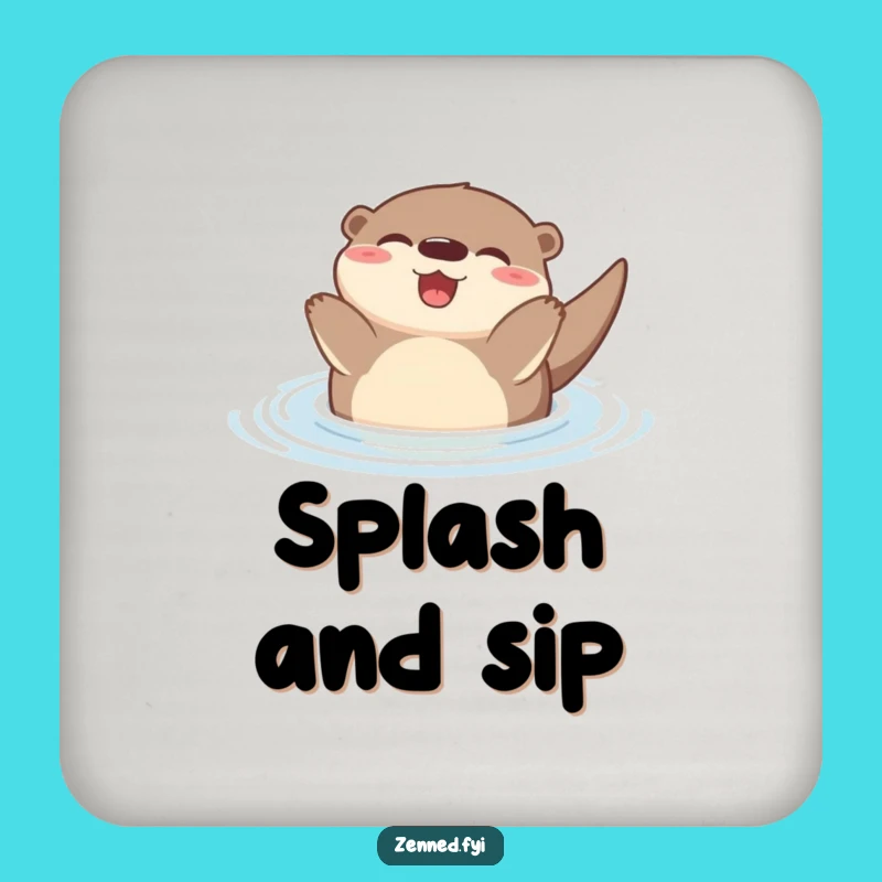 Funny Zen Otter Drink Coasters: Floating Table Decor, Hilarious Home Gift Set