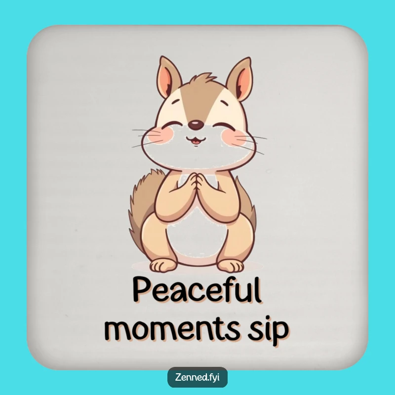 Funny Squirrel Zen Coaster Set - Hilarious Protection for Your Surfaces