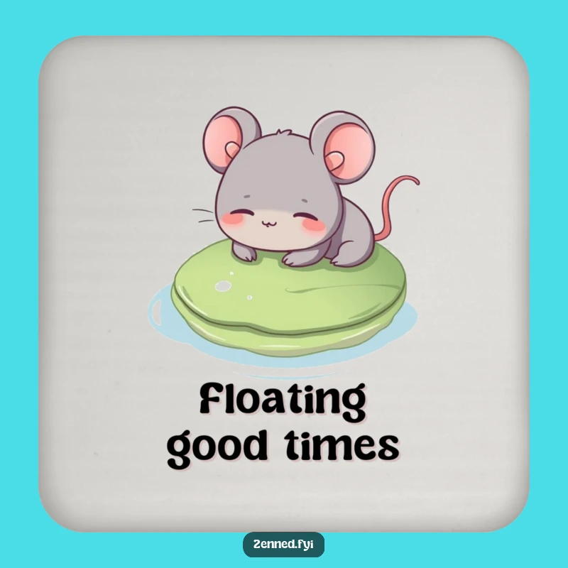 Set of Funny Grey Mouse Coasters - Protect Surfaces with Serene Charm