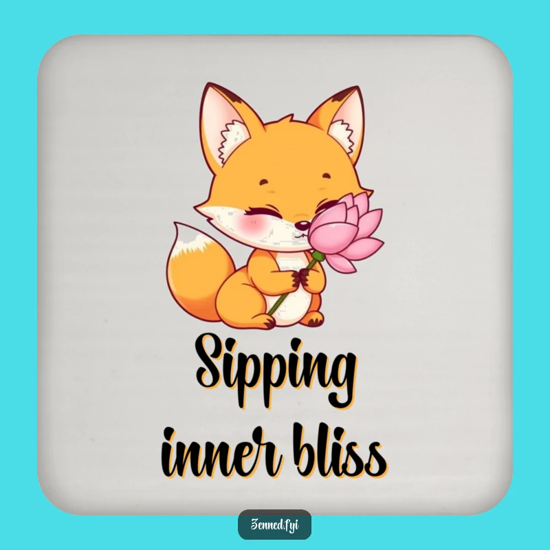 Set of Funny Orange Fox Coasters - Protect Surfaces with Foxy Tranquility
