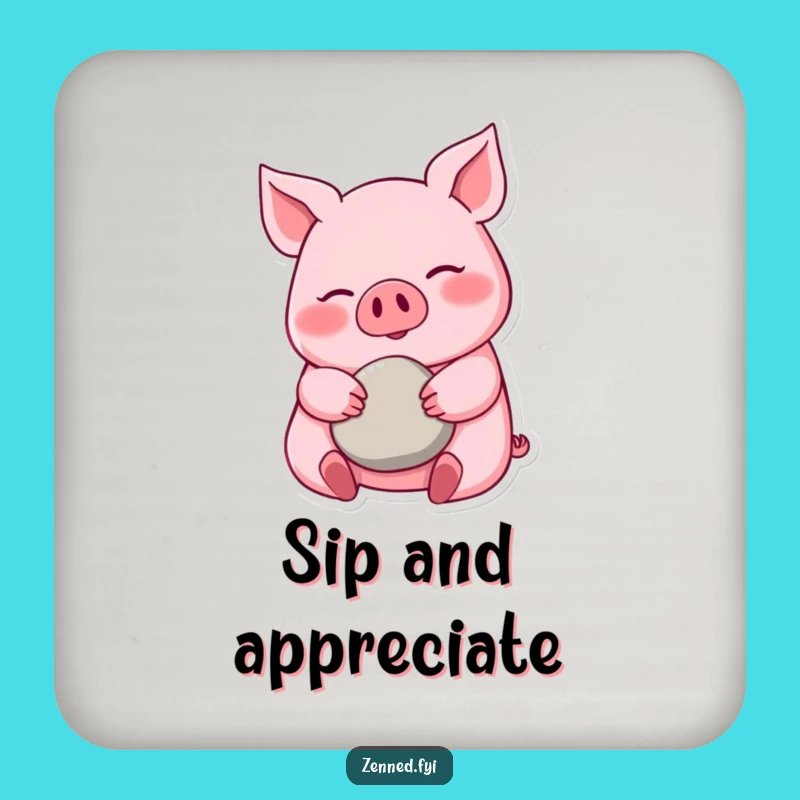 Set of Funny Pink Pig Coasters - Protect Surfaces with Calm Charm
