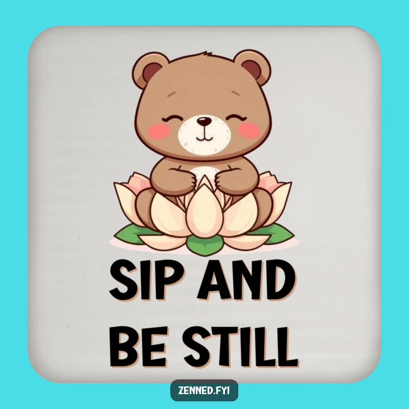 Funny Bear Zen Coasters - Hilarious Gift for Peaceful Homes