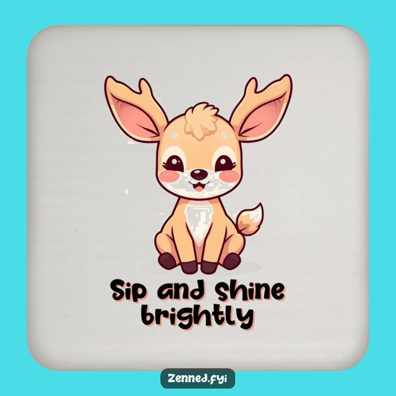 Funny Kawaii Deer Drink Coaster - Protect Surfaces with Joyful Light