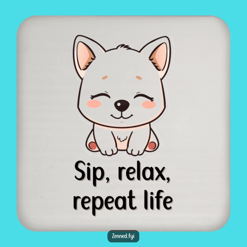 Funny Kawaii Dog Coaster Set - Serene Protection, Cute Drink Gift