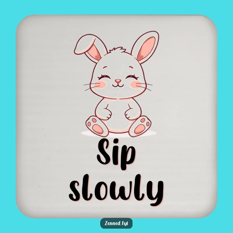 Funny Zen Bunny Drink Coasters: Meditation Table Decor, Hilarious Home Gift Set