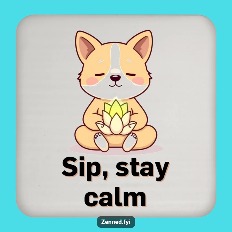Funny Dog Zen Coaster Set - Hilarious Protection for Your Surfaces