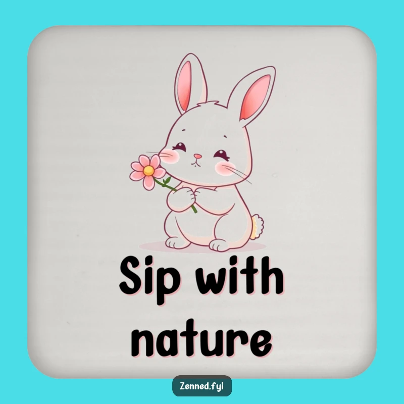 Funny Rabbit Flower Drink Coaster: Protect Surfaces with Gentle Charm