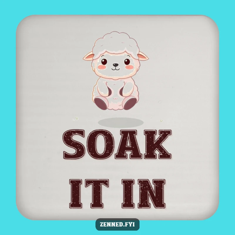 Funny Zen Sheep Drink Coasters: Floating Table Decor, Hilarious Home Gift Set