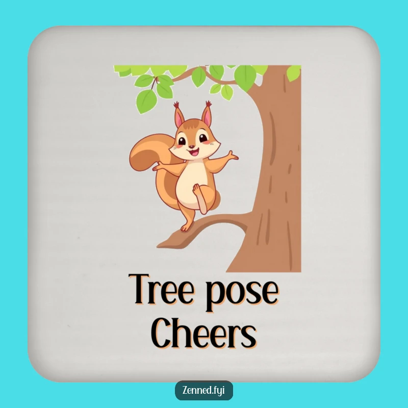 Funny Squirrel Yoga Coaster - Cheerful Balance Protector for Tables