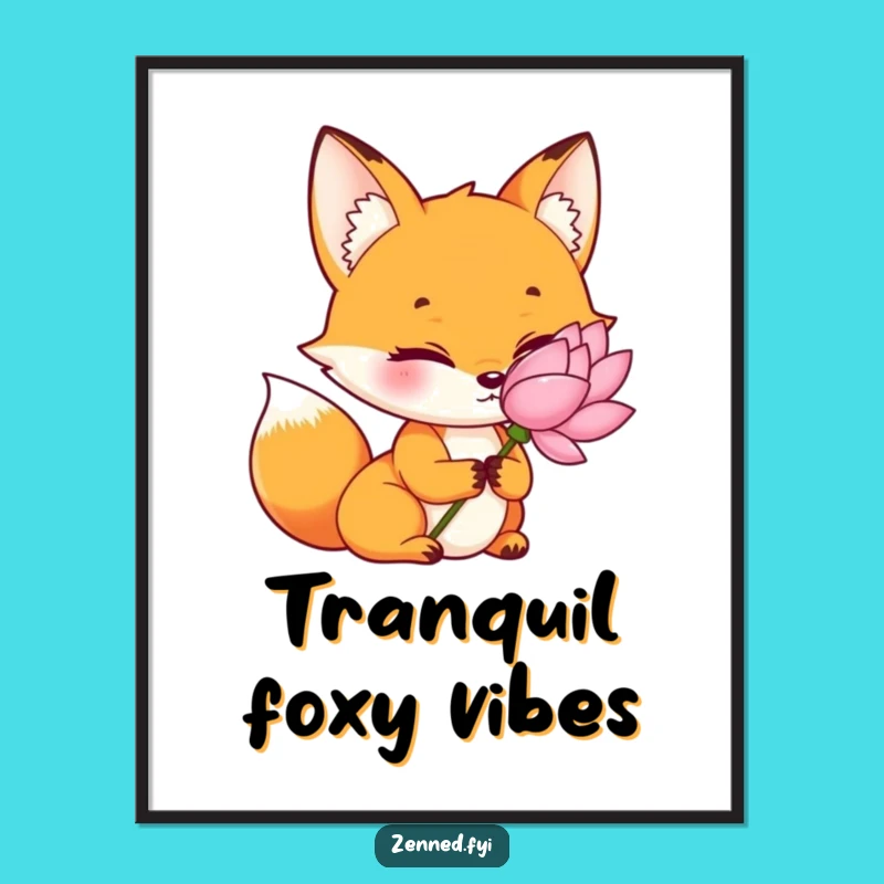 Artistic Funny Orange Fox Poster - Tranquil Wall Decor for a Peaceful Sanctuary