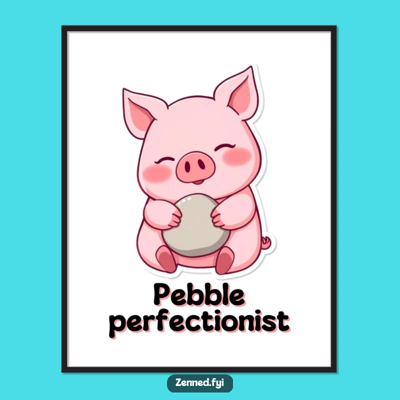 Artistic Funny Pink Pig Poster - Relaxing Wall Decor for a Peaceful Atmosphere