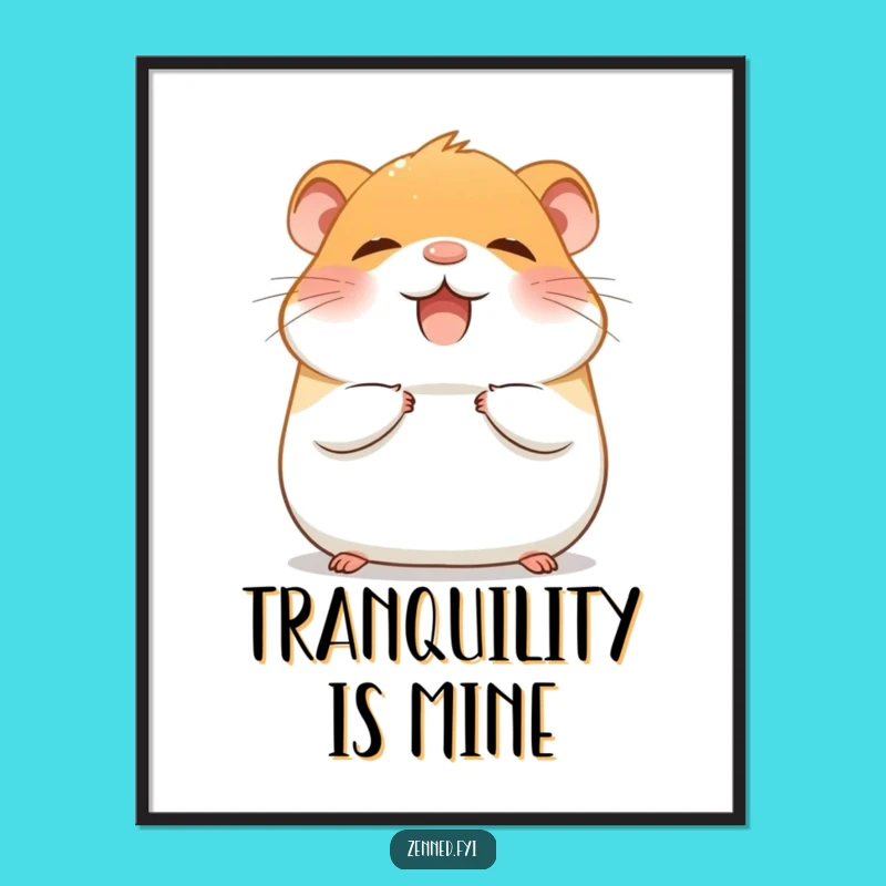 Funny Hamster Zen Poster: Giggling Rodent Meditation Art, Perfect Funny Gift for Walls