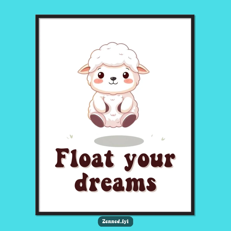 Funny Zen Sheep Poster: Floating Meditation Art, Hilarious Decor Gift for Sheep Fans