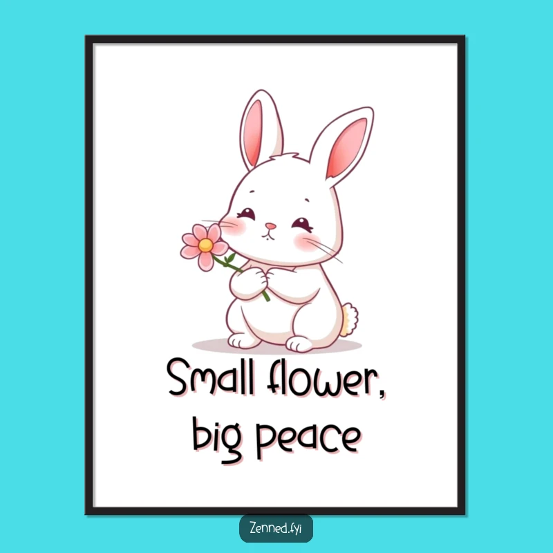 Funny Rabbit Flower Poster: Bring Gentle Charm to Your Walls