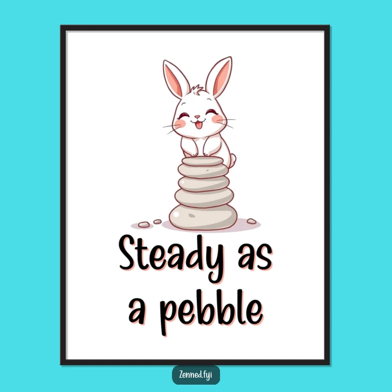 Funny Rabbit Balance Poster - Hilarious Gift for Stable Decor