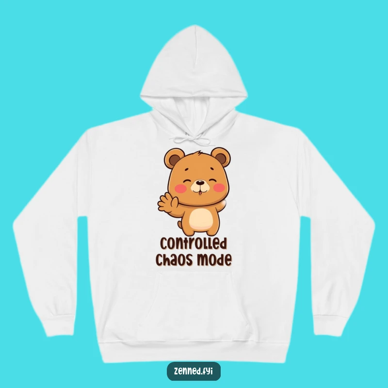 Funny Bear Hoodie, Focused Meditator, Cozy Warm Funny Gift