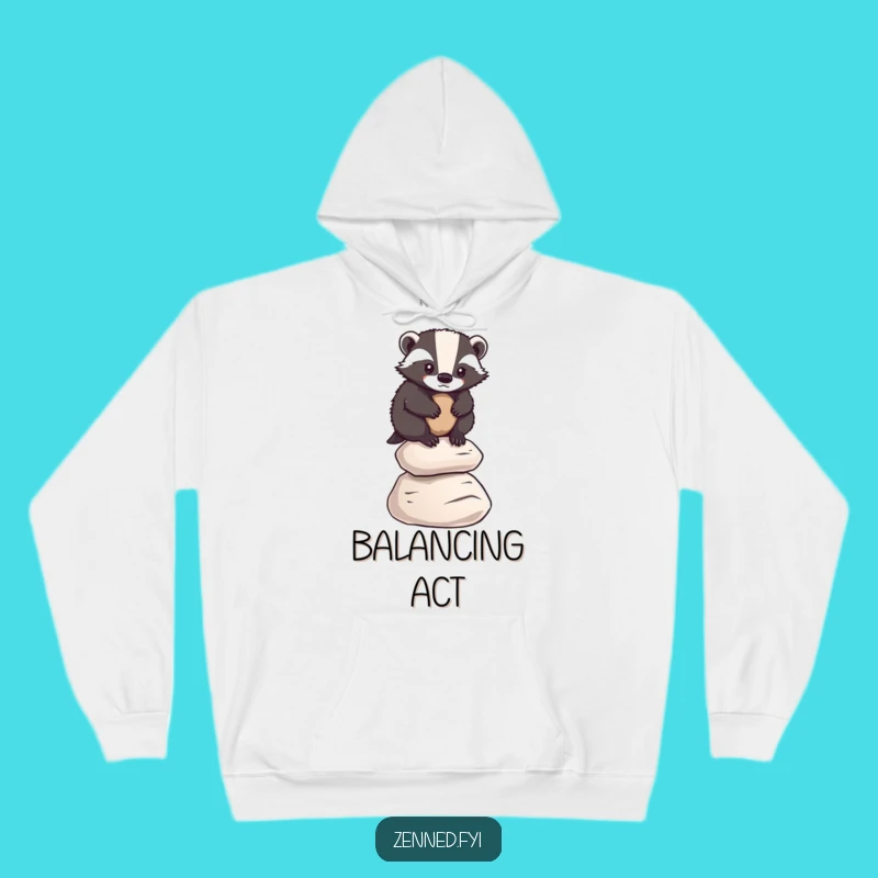 Funny Badger Hoodie: Determined Balancer, Cozy & Motivational Gift