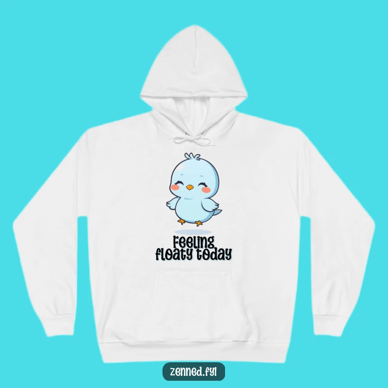 Funny Blue Bird Hoodie, Floating Meditator, Cozy Warm Funny Gift