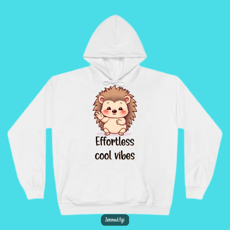 Funny Hedgehog Hoodie - Cozy Serene Hand Gesture Sweatshirt Gift