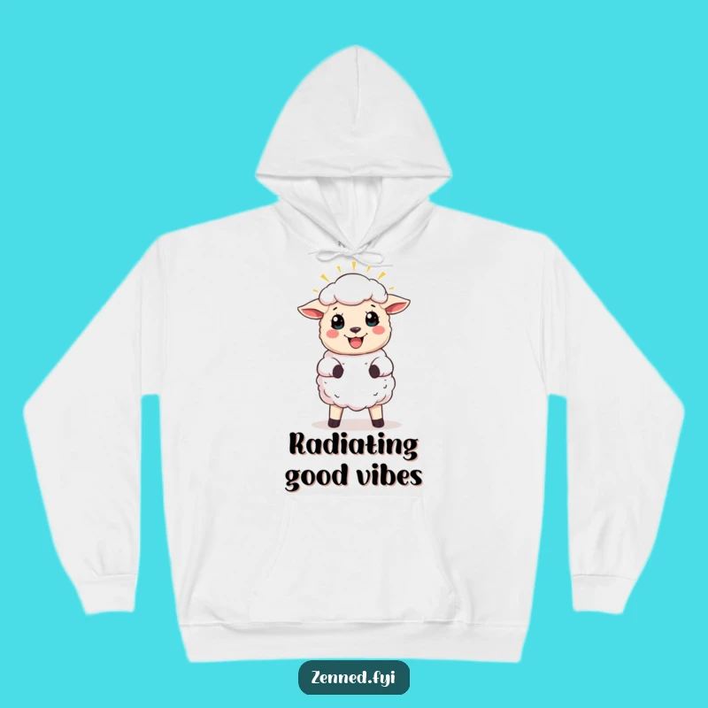 Funny Joyful Sheep Hoodie - Cozy Blessings, Halo Warmth, Perfect Gift