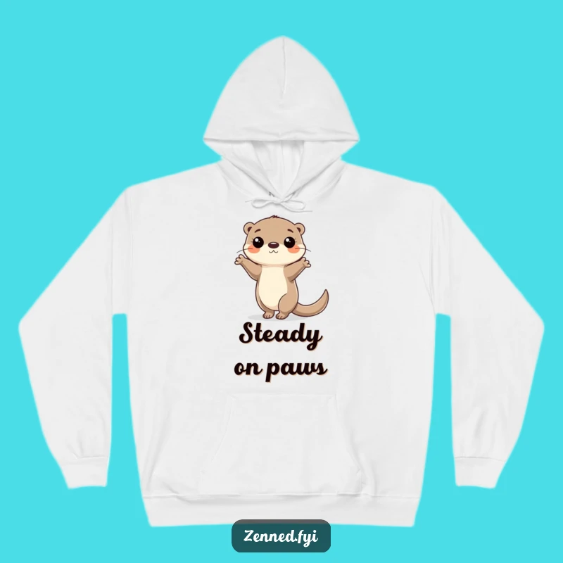 Funny Otter Balance Hoodie: Cozy Focused Aquatic Acrobat Gift