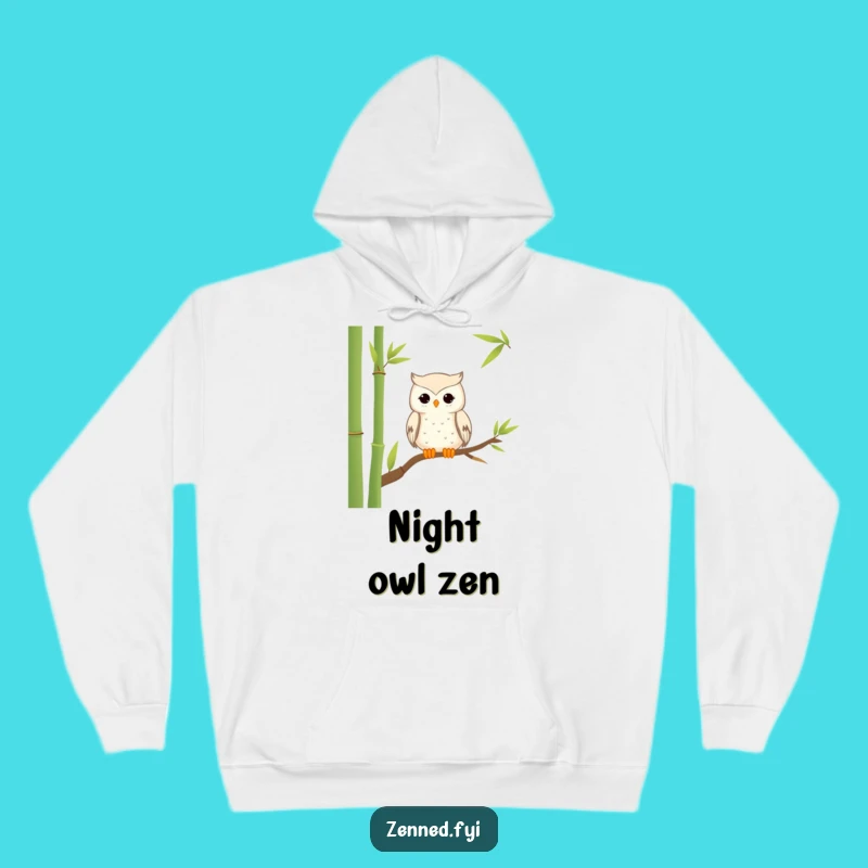Funny Owl Zen Hoodie - Cozy & Hilarious Peaceful Perched Owl Sweatshirt